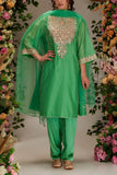 Preeti S Kapoor Green gota and sequin embellished kurta set Online Shopping