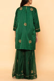 Taar Green peacock embroidered gharara set Online Shopping