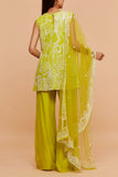 Mishru Green sea coral embroidered kurta sharara set Online Shopping