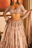 Dolly J Grey zardozi and thread embroidery lehenga set Online Shopping