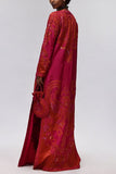 Iqbal Hussain Hot pink and rust floral embroidered kurta set Online Shopping