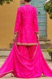 Niti Bothra Hot pink floral embroidery sharara set Online Shopping