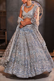 Kalighata Ice blue embroidered lehenga set Online Shopping