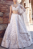 Matsya Ivory dori embroidery lehenga set Online Shopping