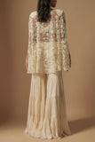 Asaga Ivory embroidered cape and sharara set Online Shopping