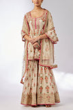 Gopi Vaid Ivory floral printed embroidered sharara set Online Shopping