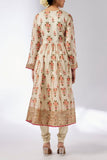 Gopi Vaid Ivory floral printed tiered kurta set Online Shopping