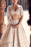 Matsya Ivory gota work lehenga set Online Shopping