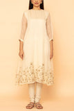 Taar Ivory lotus embroidered kurta set Online Shopping