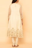 Taar Ivory lotus embroidered kurta set Online Shopping