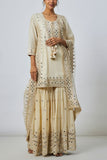 Gopi Vaid Ivory mirror embellished sharara set Online Shopping