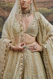 Itrh Ivory mirror embroidered lehenga set Online Shopping