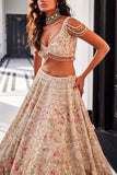 Kalighata Ivory scallop embroidered lehenga set Online Shopping