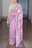 Saksham and Neharicka Lavender embroidered sari set Online Shopping