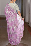 Saksham and Neharicka Lavender embroidered sari set Online Shopping