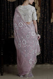 Saksham and Neharicka Lavender embroidered sari set Online Shopping