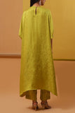 Sue Mue Lime green floral embroidered kaftan kurta set Online Shopping