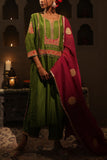 House of AAS Mehendi green embroidered tasselled kurta set Online Shopping