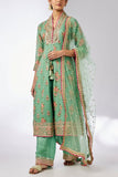 Gopi Vaid Mint floral printed embroidered kurta set Online Shopping