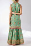 Gopi Vaid Mint floral printed embroidered sharara set Online Shopping