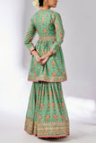 Gopi Vaid Mint floral printed sharara set Online Shopping