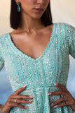 Angad Singh Mint green embroidered peplum and sharara Online Shopping