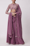 Vvani by Vani Vats Mud mauve sequin and mirror work sharara set Online Shopping