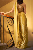 Kamaali Couture Mustard drape sari set Online Shopping