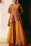 Petticoat Lane Mustard embroidered peplum and sharara set Online Shopping