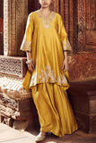 Matsya Mustard floral appliqued kurta set Online Shopping