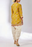 Gopi Vaid Mustard floral print embroidered kurta set Online Shopping