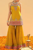 Sheetal Batra Mustard kirandori embroidered gharara set Online Shopping