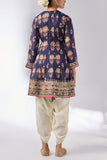 Gopi Vaid Navy floral printed embroidered kurta set Online Shopping