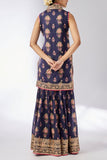 Gopi Vaid Navy floral printed embroidered sharara set Online Shopping