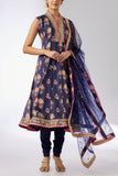 Gopi Vaid Navy floral printed kurta set Online Shopping