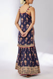 Gopi Vaid Navy floral printed sharara set Online Shopping