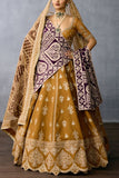 Torani Ochre floral embroidered lehenga set Online Shopping