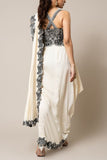 Nupur Kanoi Off-white embroidered pre-draped sari set Online Shopping