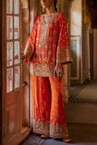 The Royaleum Atelier Orange embroidered kurta sharara set Online Shopping