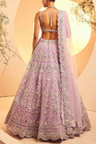 Aneesh Agarwaal Orchid foil and mirror embroidery lehenga set Online Shopping