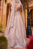 The Royaleum Atelier Peach embroidered lehenga set Online Shopping