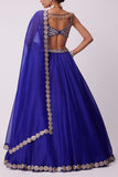 Vvani by Vani Vats Persian blue mirror embroidered lehenga set Online Shopping