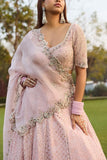 Dolly J Pink chikankari embroidery lehenga set Online Shopping