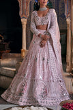 The Royaleum Atelier Pink embellished lehenga set Online Shopping