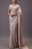 Cedar and Pine Pink floral embroidered sari set Online Shopping