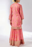 Gopi Vaid Pink floral print embroidered sharara set Online Shopping