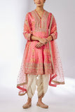 Gopi Vaid Pink floral printed embroidered kurta set Online Shopping