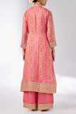 Gopi Vaid Pink floral printed embroidered kurta set Online Shopping