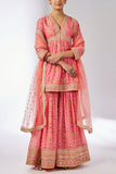 Gopi Vaid Pink floral printed sharara set Online Shopping