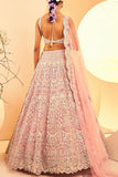 Aneesh Agarwaal Pink mirror and zari embroidered lehenga set Online Shopping